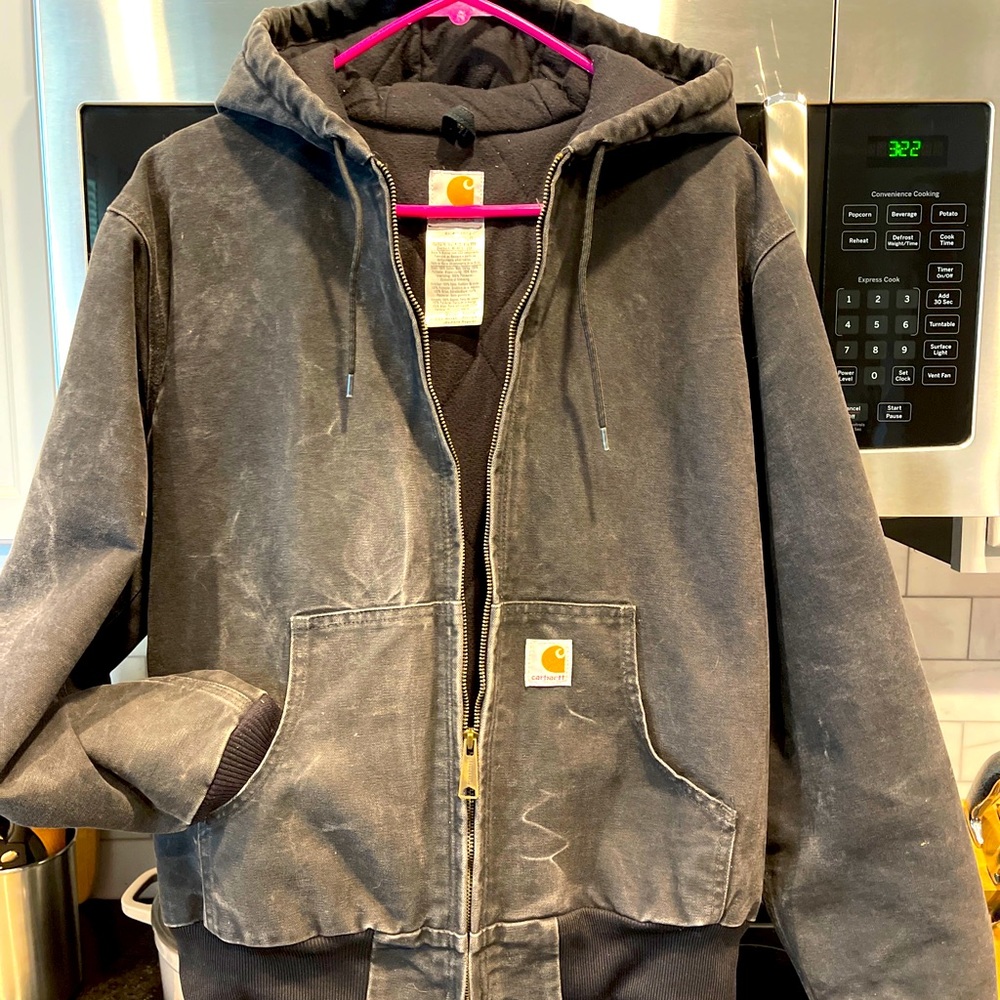 Womens medium Carhartt canvas hooded full zip jacket